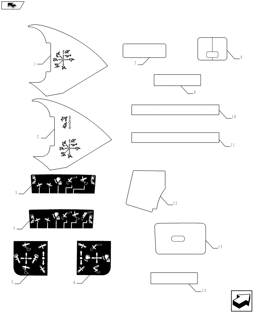 Схема запчастей Case 580SN WT - (90.108.01[02]) - VAR - 423056, 747882, 747883, X47086X - DECALS (90) - PLATFORM, CAB, BODYWORK AND DECALS