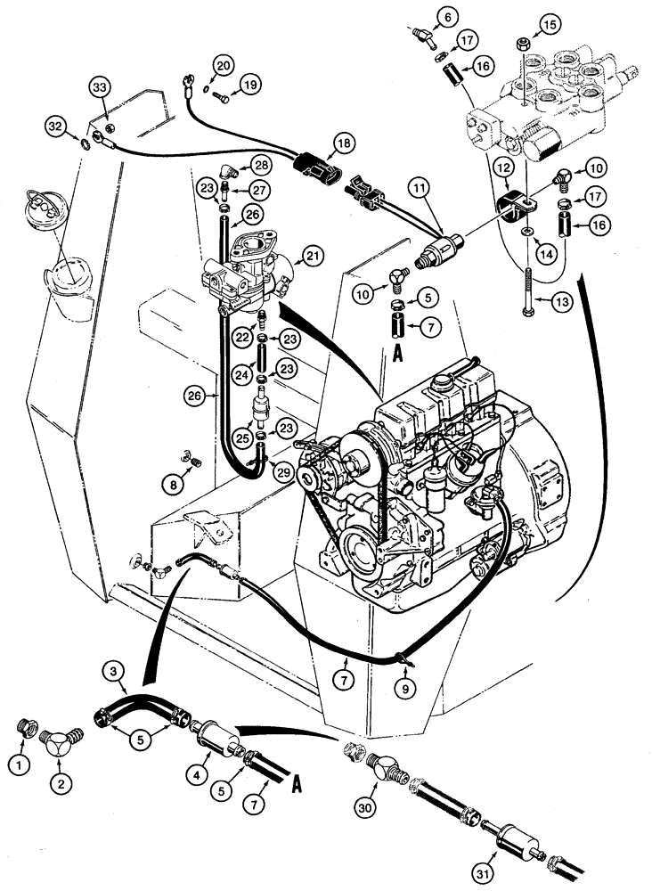 Схема запчастей Case 1835C - (3-04) - FUEL LINES, GASOLINE MODELS ONLY (03) - FUEL SYSTEM