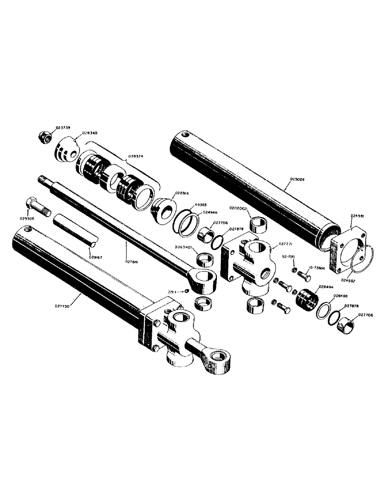 Схема запчастей Case 31 - (092) - D27750 HYDRAULIC SWING CYLINDERS 