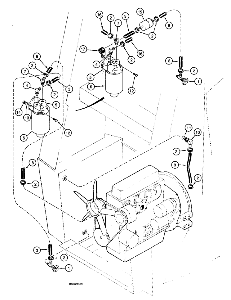 Схема запчастей Case 1825B - (3-02) - FUEL FILTER AND CONNECTIONS (03) - FUEL SYSTEM