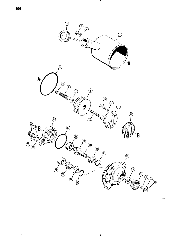 Схема запчастей Case 585C - (106) - D84179 STEERING PUMP (41) - STEERING