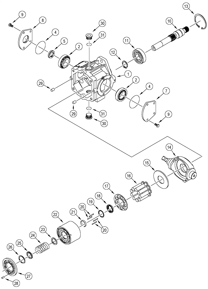 Схема запчастей Case 90XT - (06-24) - MOTOR ASSEMBLY (06) - POWER TRAIN