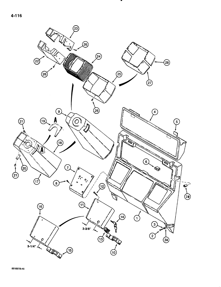 Схема запчастей Case 580K - (04-116) - FRONT INSTRUMENT PANEL (04) - ELECTRICAL SYSTEMS