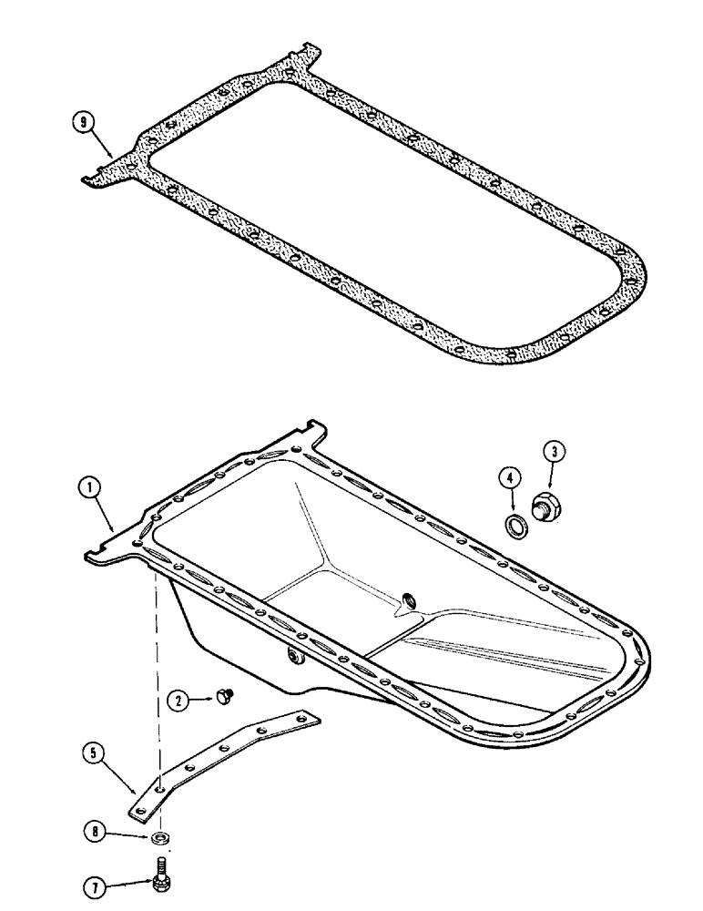 Схема запчастей Case 780 - (070) - OIL PAN, (336BD) AND (336BDT) DIESEL ENGINES (02) - ENGINE