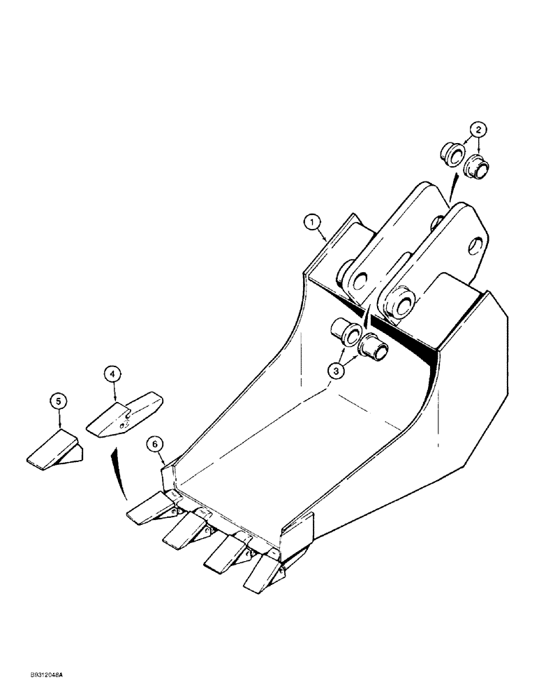 Схема запчастей Case 1838 - (9-50) - BACKHOE BUCKETS, D100 OR D100XR BACKHOE, BELLHOLE BUCKETS (09) - CHASSIS/ATTACHMENTS