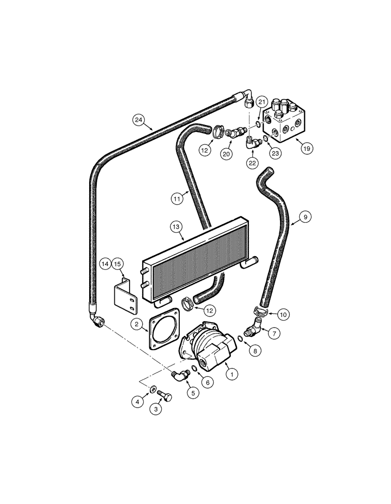 Схема запчастей Case 865 AWD - (08-086[01]) - ENGINE COOLING SYSTEM - REVERSE FAN HYDRAULIC PUMP (08) - HYDRAULICS