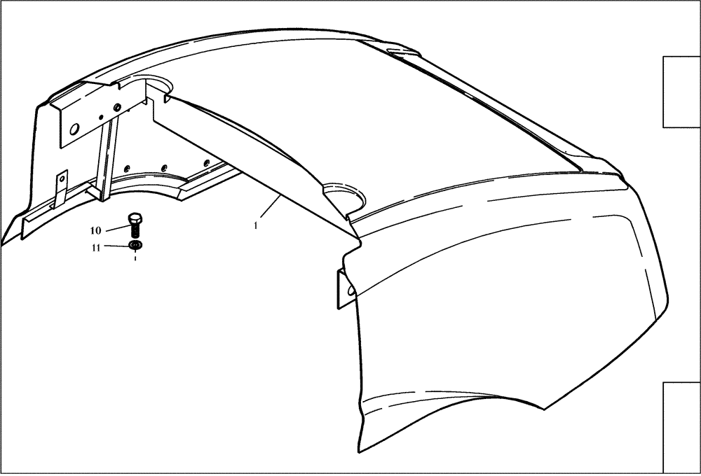 Схема запчастей Case 221D - (36.020[002]) - ENGINE HOOD INSTALLATION (S/N 581101-UP) (90) - PLATFORM, CAB, BODYWORK AND DECALS