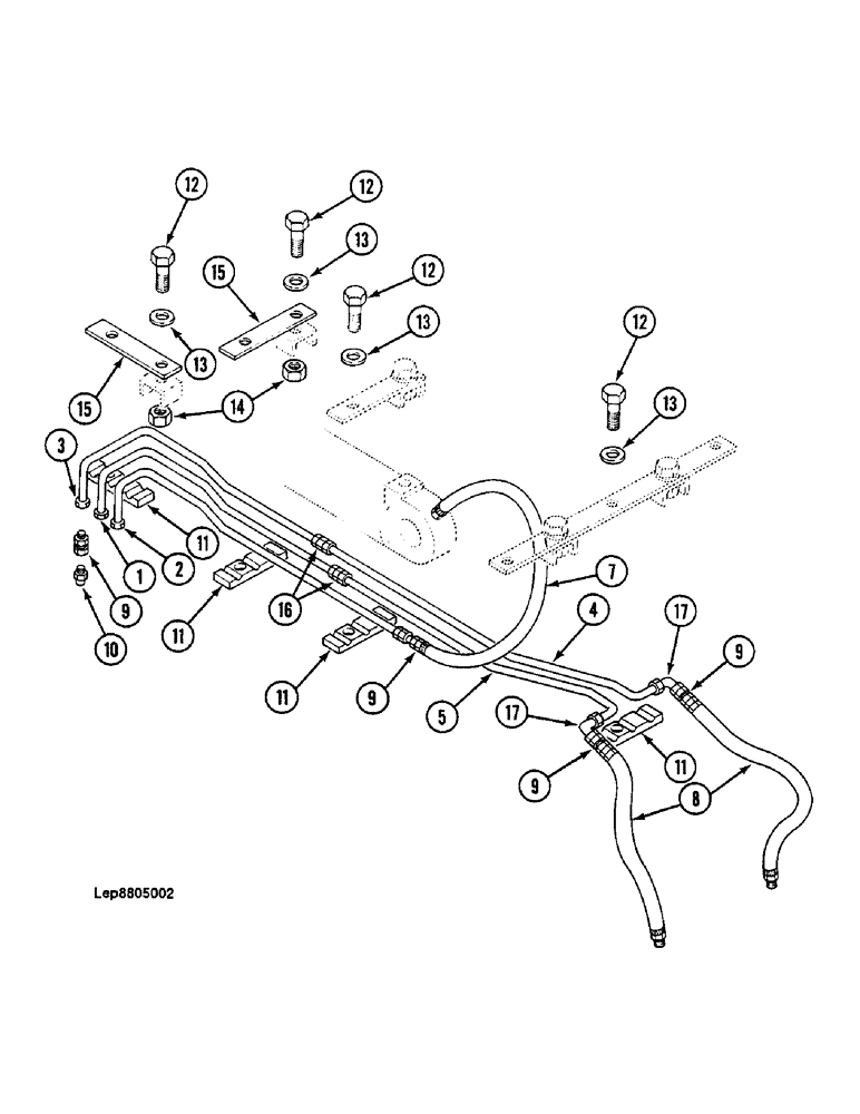 Схема запчастей Case 688C - (8H-08) - LUBRICATION ON ADJUSTABLE BOOM (07) - HYDRAULIC SYSTEM