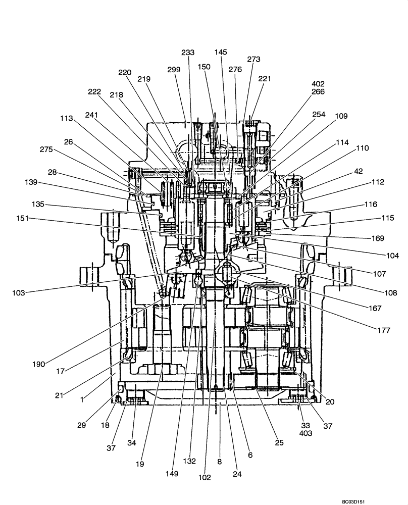 Схема запчастей Case CX31 - (06-02[00]) - MOTOR - TRACK DRIVE (CX31 ASN PW10 - 22001) (06) - POWER TRAIN