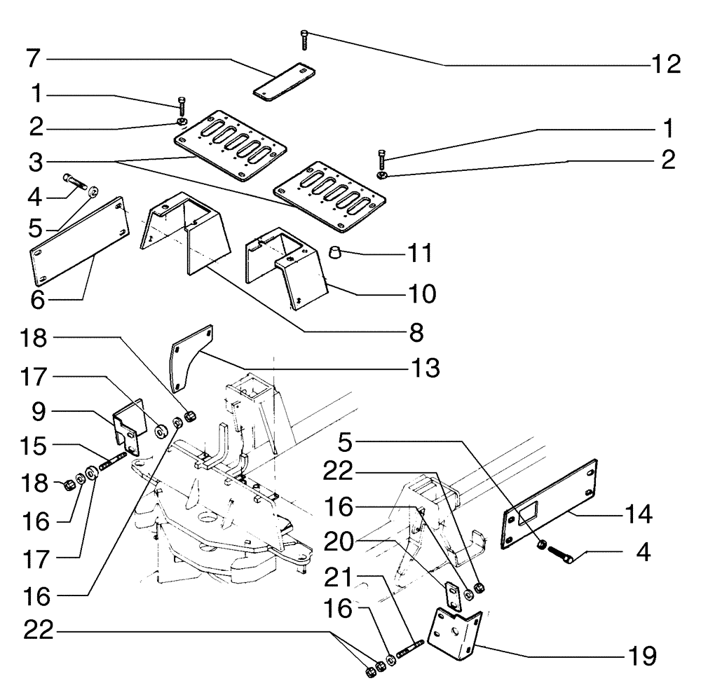 Схема запчастей Case 865 AWD - (09-050[01]) - PROTECTION PLATES - REAR CHASSIS (09) - CHASSIS