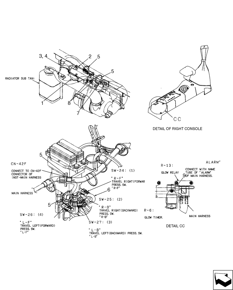 Схема запчастей Case CX17B - (05-002) - ALARM ASSY (55) - ELECTRICAL SYSTEMS