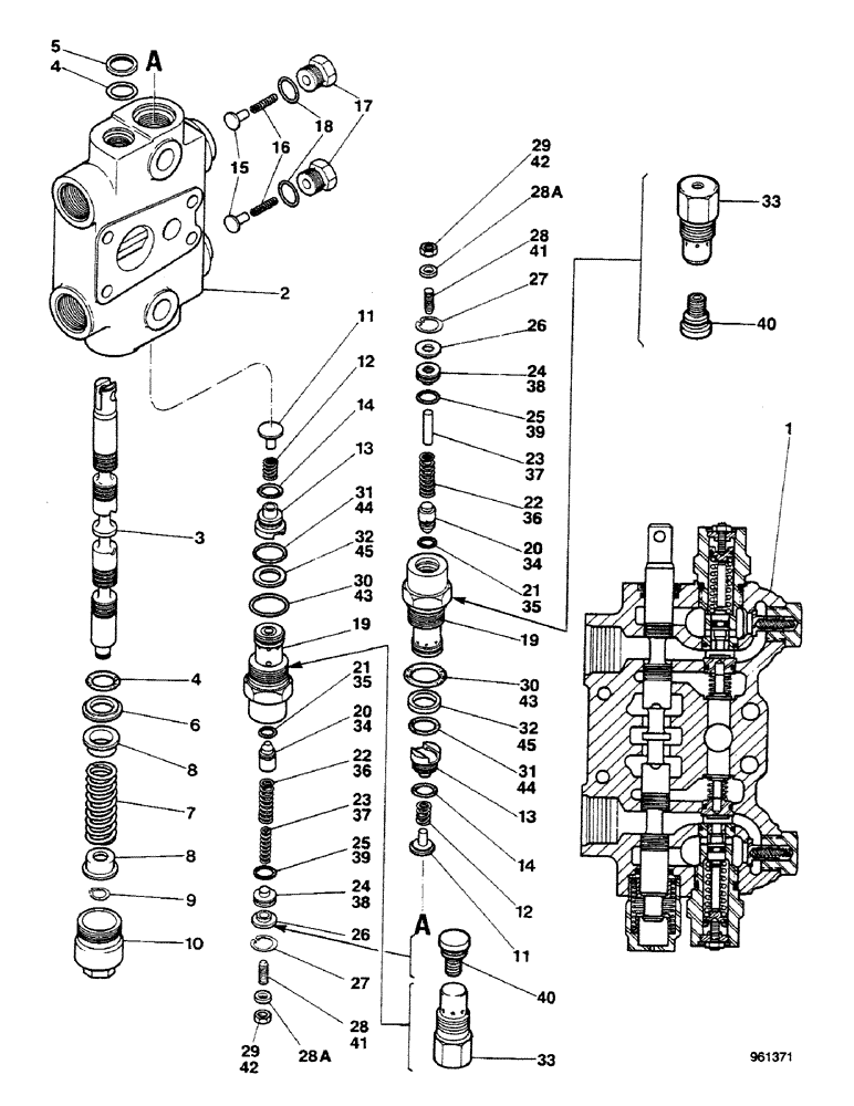 Схема запчастей Case 580G - (298) - BACKHOE CONTROL VALVE - SWING SECTION (08) - HYDRAULICS