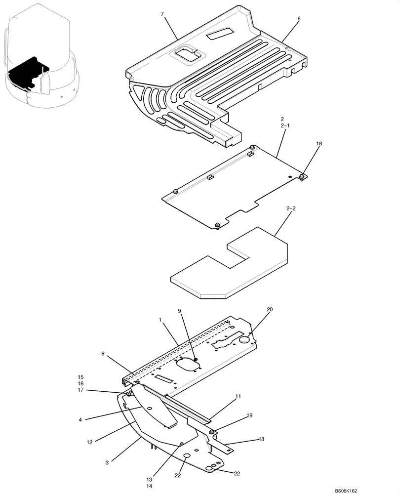 Схема запчастей Case CX50B - (01-047) - PLATE GROUP, FLOOR (CAB) (PH03M00094F1) (05) - SUPERSTRUCTURE