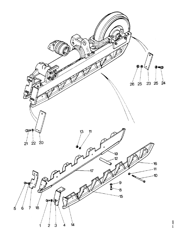 Схема запчастей Case 850 - (F03-1) - TRACK GUIDES - 5 ROLLER (04) - UNDERCARRIAGE