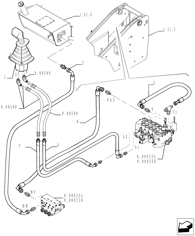 Схема запчастей Case TX1055 - (1.10.3[01]) - MAIN HYDRAULIC CONTROL (35) - HYDRAULIC SYSTEMS