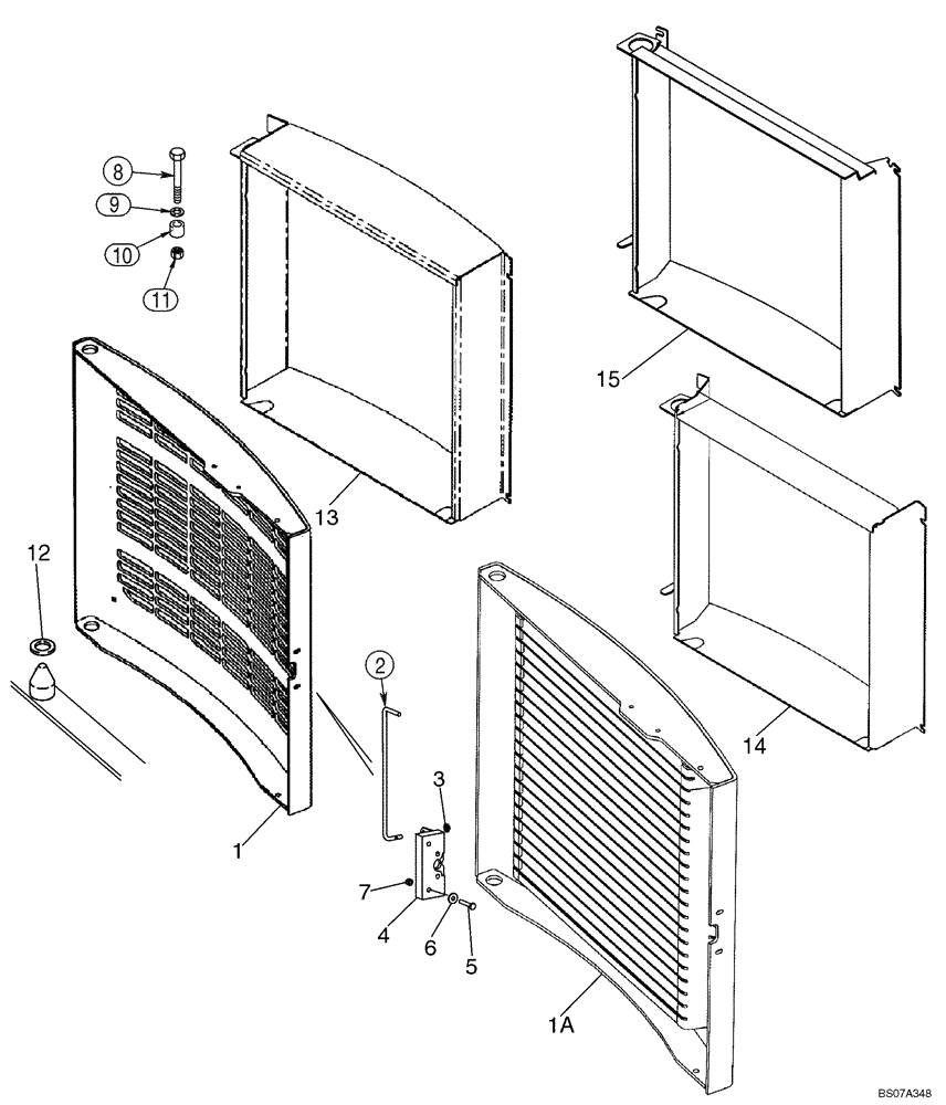 Схема запчастей Case 435 - (09-15) - DOOR, REAR (09) - CHASSIS