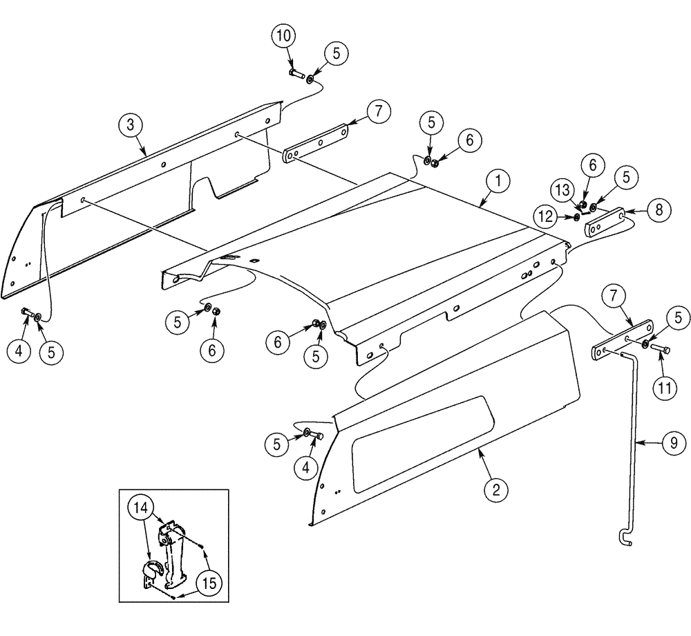 Схема запчастей Case TF300B - (09-03) - HOOD (09) - CHASSIS/ATTACHMENTS