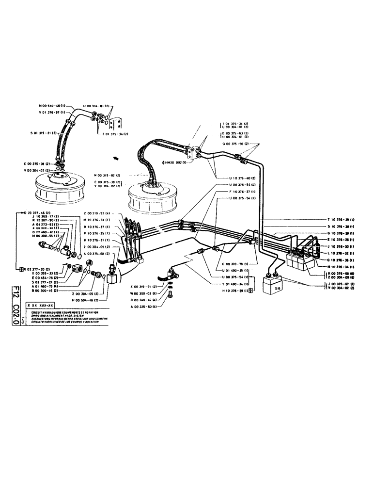 Схема запчастей Case LC80 - (044) - SWING AND ATTACHMENT HYDR. SYSTEM 