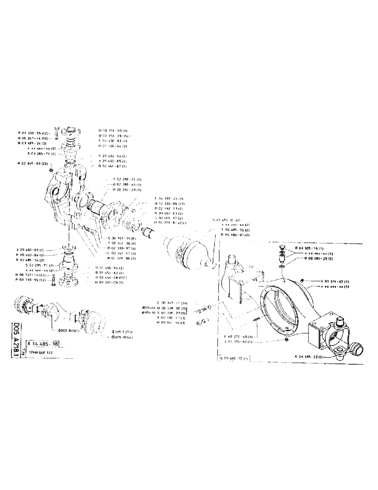 Схема запчастей Case 75P - (054) - FRONT AXLE (04) - UNDERCARRIAGE