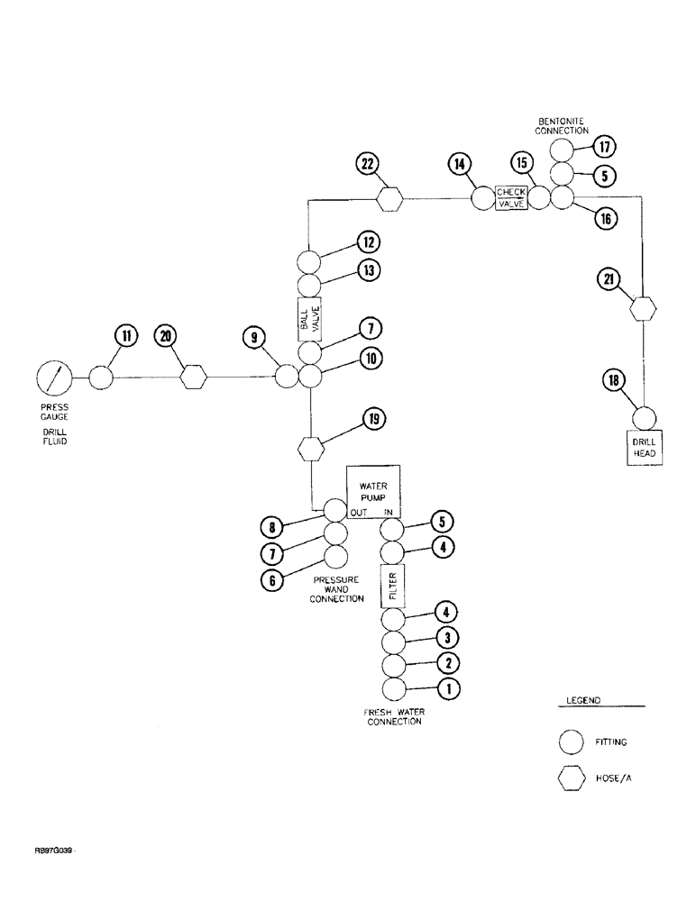 Схема запчастей Case 150CM - (9-26) - DRILL FLUID CIRCUIT - 150CM 