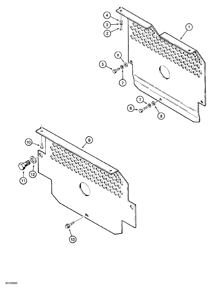 Схема запчастей Case 650G - (9-18) - REAR TRANSMISSION GUARDS (09) - CHASSIS/ATTACHMENTS