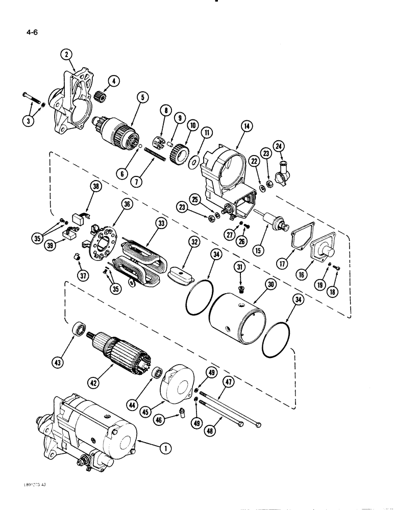 Схема запчастей Case 621 - (4-06) - STARTER (04) - ELECTRICAL SYSTEMS