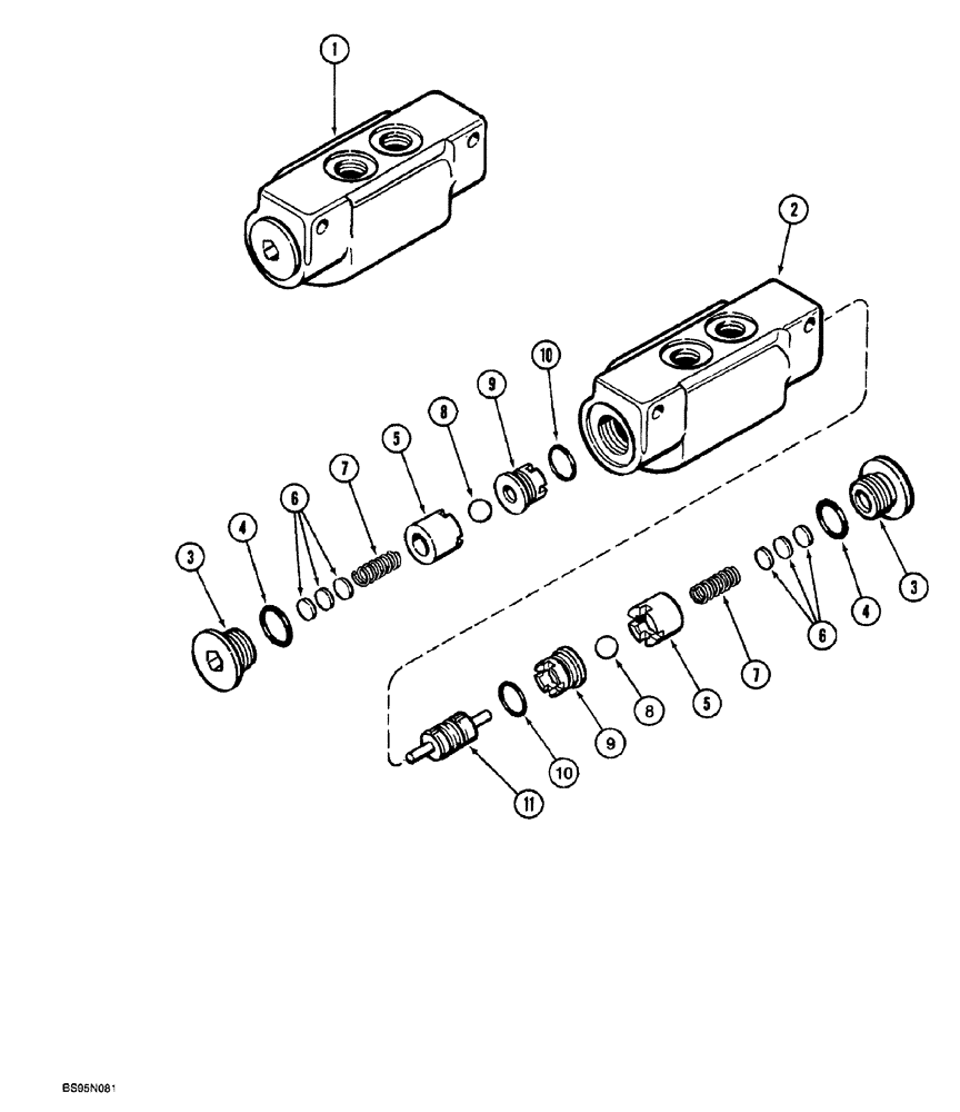 Схема запчастей Case 760 - (05-044) - STEERING LOCKOUT VALVE, PRIOR TO P.I.N. JAF0022965 (41) - STEERING