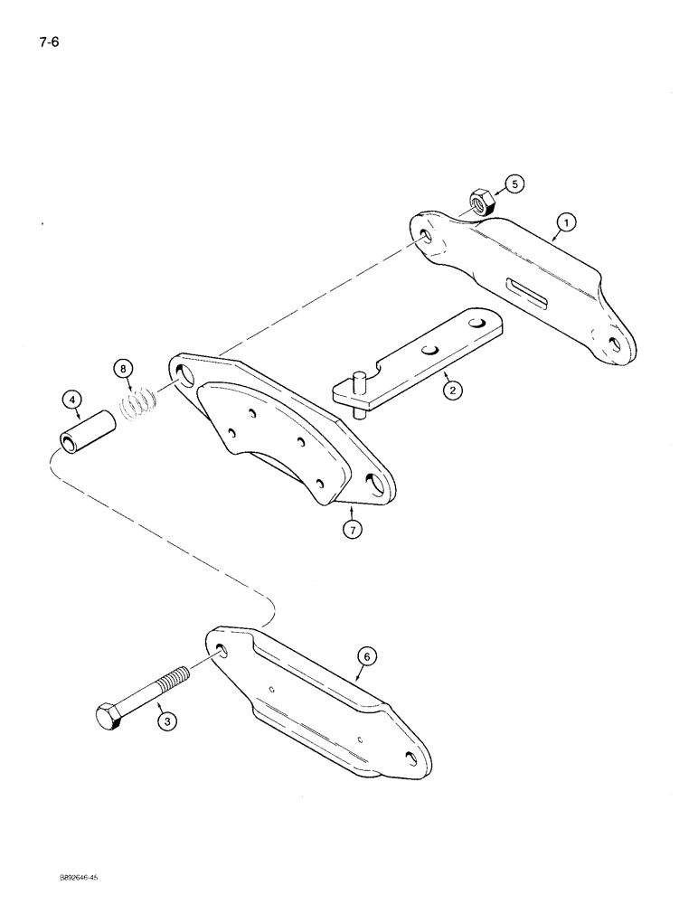 Схема запчастей Case 360 - (7-06) - PARKING BRAKE CALIPER (07) - BRAKES