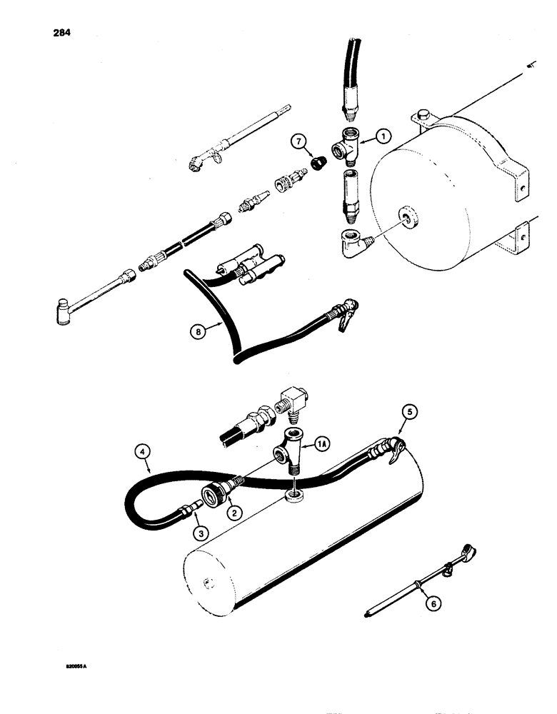 Схема запчастей Case W24C - (284) - BRAKE SYSTEM, TIRE INFLATION KIT (07) - BRAKES