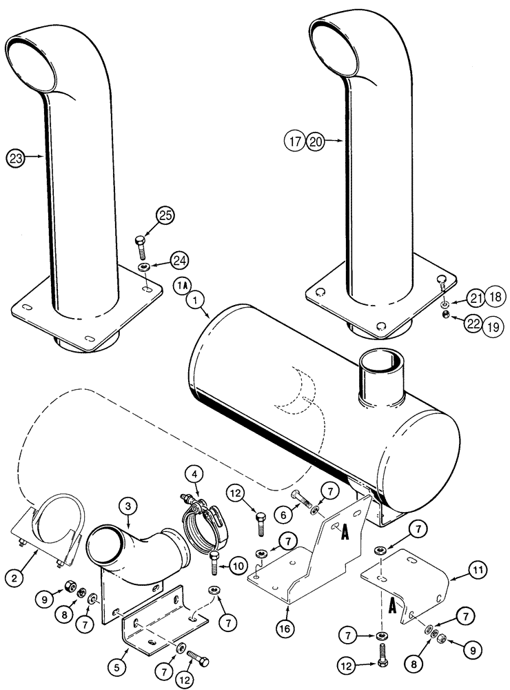 Схема запчастей Case 821C - (02-15) - MUFFLER EXHAUST SYSTEM (02) - ENGINE