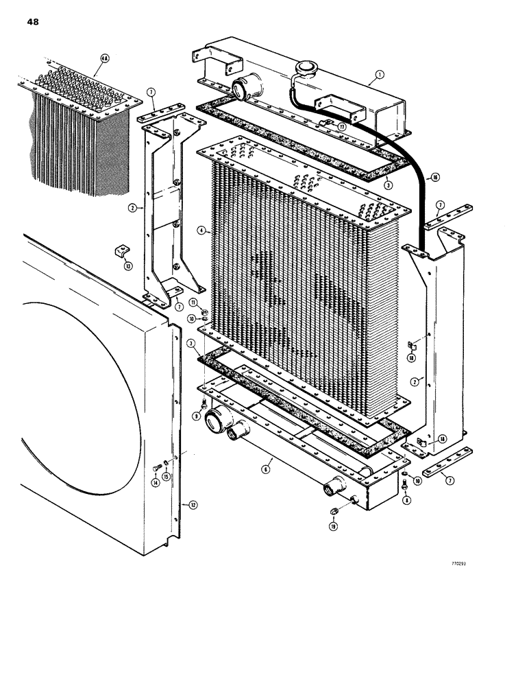 Схема запчастей Case 1150B - (048) - PERFEX RADIATOR (01) - ENGINE