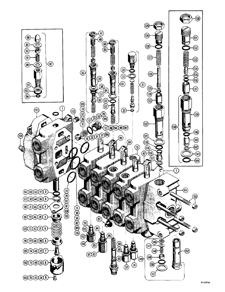 Схема запчастей Case 310F - (266) - D30776 BACKHOE CONTROL VALVE (07) - HYDRAULIC SYSTEM