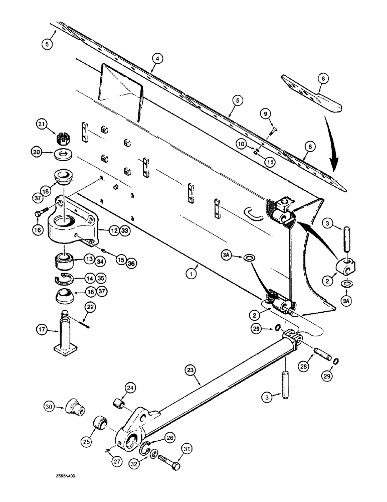 Схема запчастей Case 1155E - (9-020) - ANGLE TILT PITCH DOZER MODELS, DOZER BLADE AND STRUTS (09) - CHASSIS/ATTACHMENTS