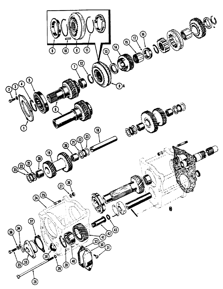 Схема запчастей Case 530CK - (088) - SHUTTLE GEAR HOUSING (21) - TRANSMISSION