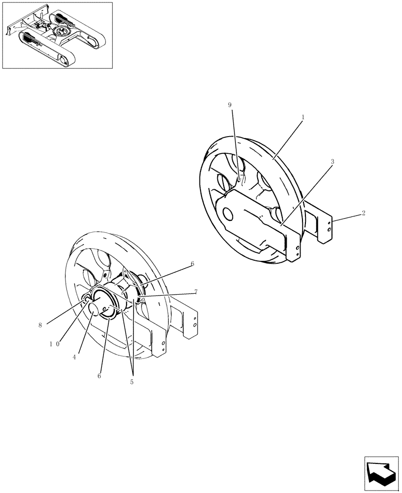 Схема запчастей Case CX36B - (356-01[1-01]) - IDLER ADJUSTER (48) - TRACKS & TRACK SUSPENSION