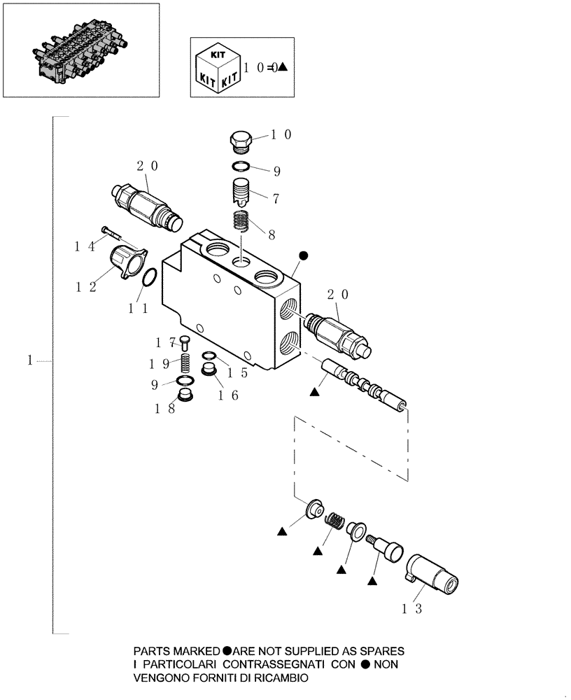 Схема запчастей Case CX16B - (1.050[06]) - HYDRAULIC CONTROL VALVE - COMPONENTS (35) - HYDRAULIC SYSTEMS