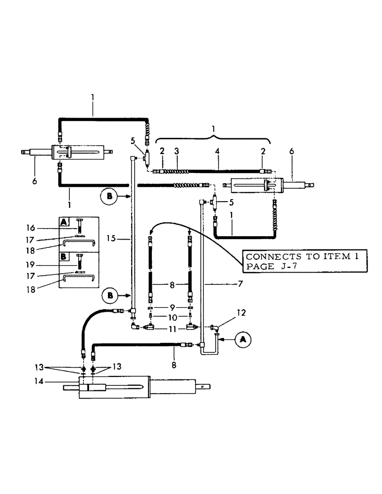 Схема запчастей Case 35YC - (J06) - FELLER BUNCHER HYDRAULIC TUBING FROM "Y" BOOM TO GRABBER CYLINDER AND SHEAR CYLINDER AND RETURN) (07) - HYDRAULIC SYSTEM