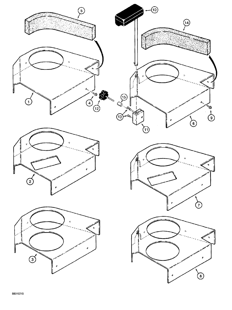 Схема запчастей Case 921 - (9-046) - CONSOLE COVERS AND WRIST SUPPORT (09) - CHASSIS/ATTACHMENTS