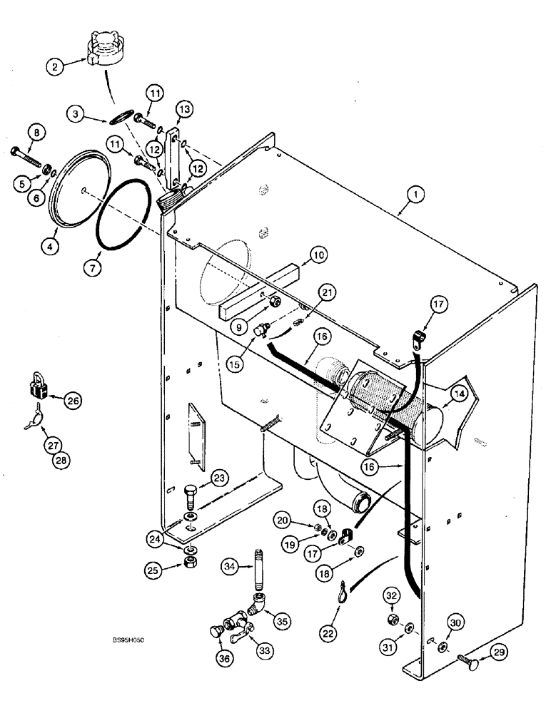 Схема запчастей Case 821B - (8-02) - HYDRAULIC RESERVOIR (08) - HYDRAULICS