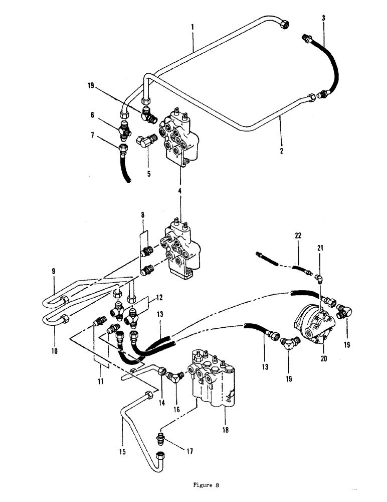 Схема запчастей Case 700 - (18) - HYDRAULIC SYSTEM - BACKHOE AND PROPULSION CIRCUITS 