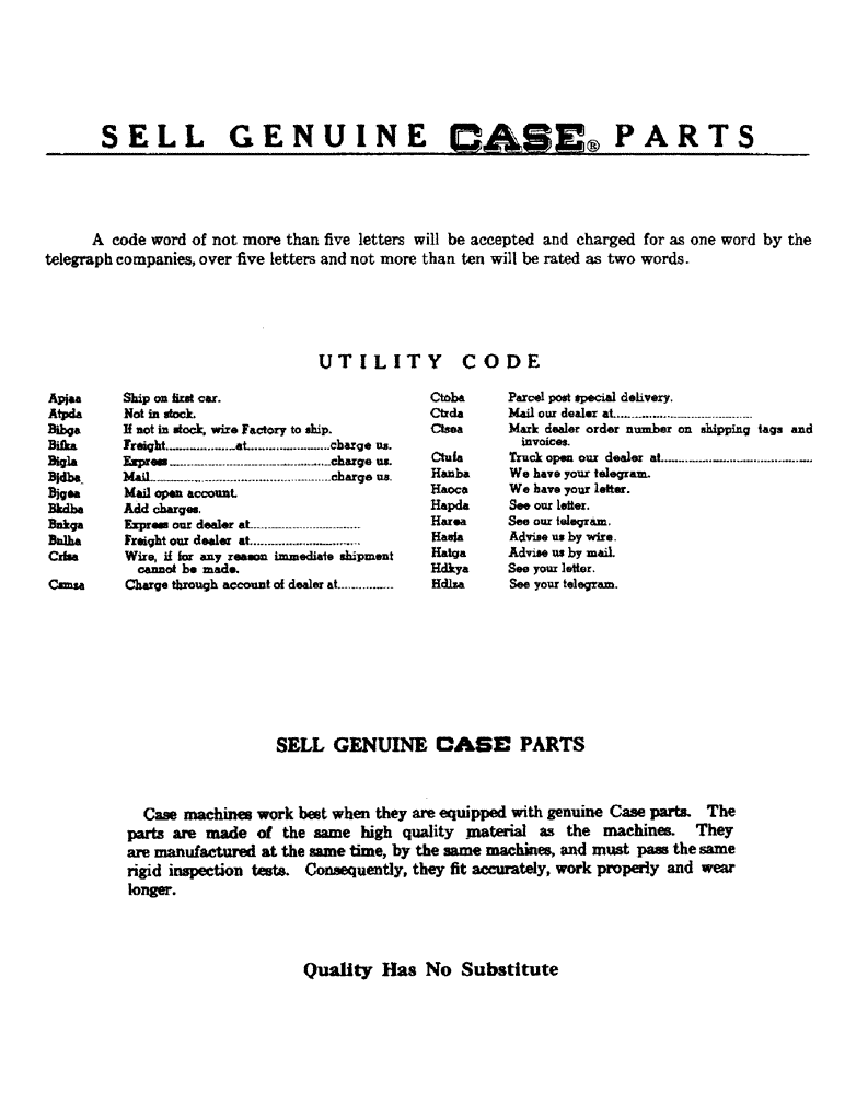 Схема запчастей Case 42 - (02) - UTILITY CODE 
