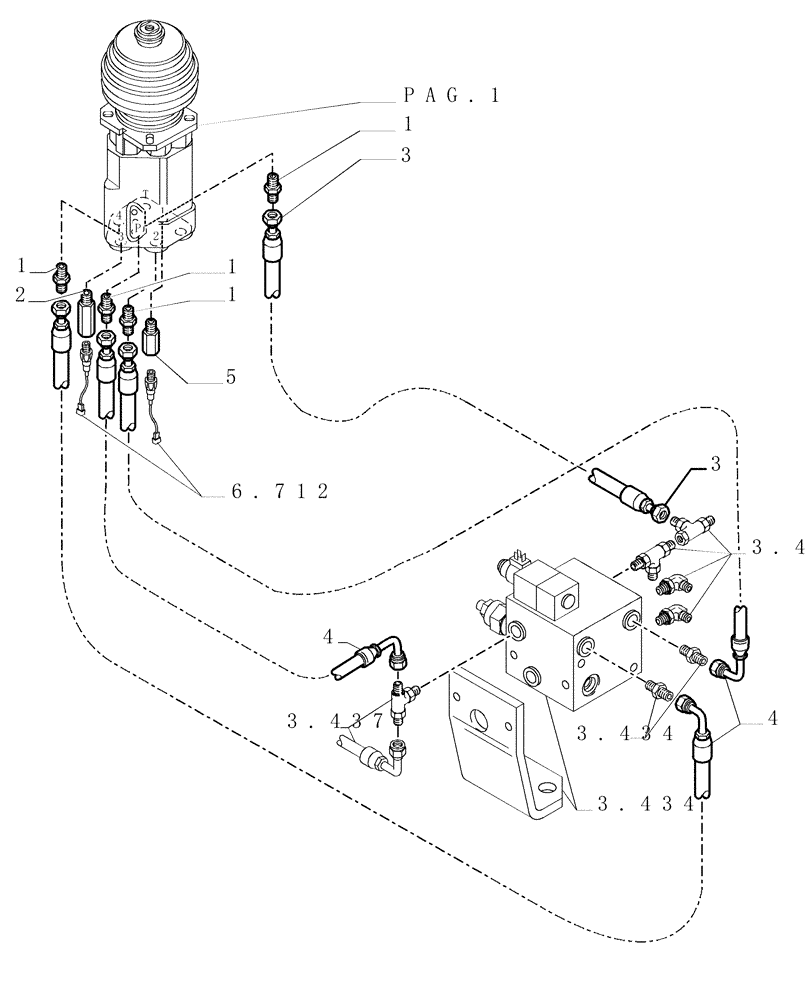 Схема запчастей Case 1850K - (1.222[02]) - TRANSMISSION / STEERING CONTROL Hydrostatic Transmission