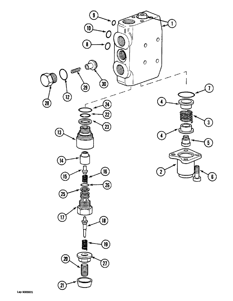 Схема запчастей Case 1088 - (8F-22) - TURNTABLE LEVELER CONTROL VALVE, P.I.N. FROM 106901 AND AFTER (08) - HYDRAULICS