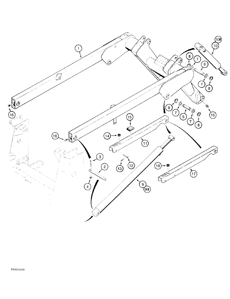 Схема запчастей Case 1818 - (9-04) - LOADER LIFT FRAME (09) - CHASSIS/ATTACHMENTS