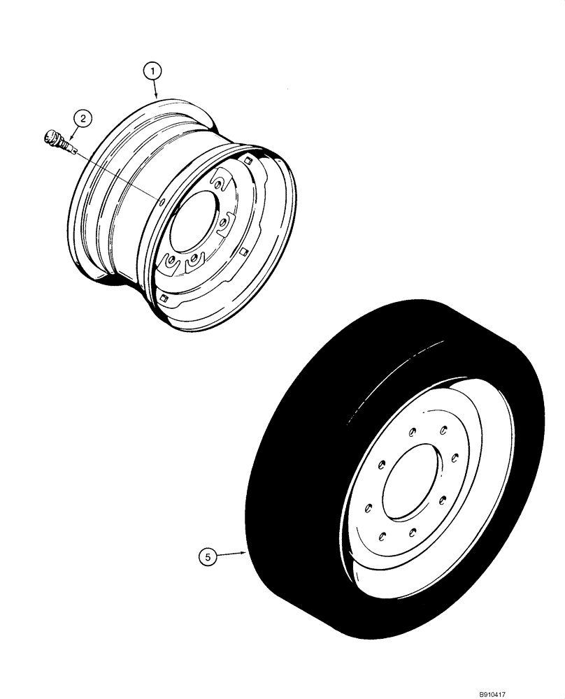 Схема запчастей Case 1840 - (06-10A) - WHEELS - TIRES, (EUROPE) (06) - POWER TRAIN