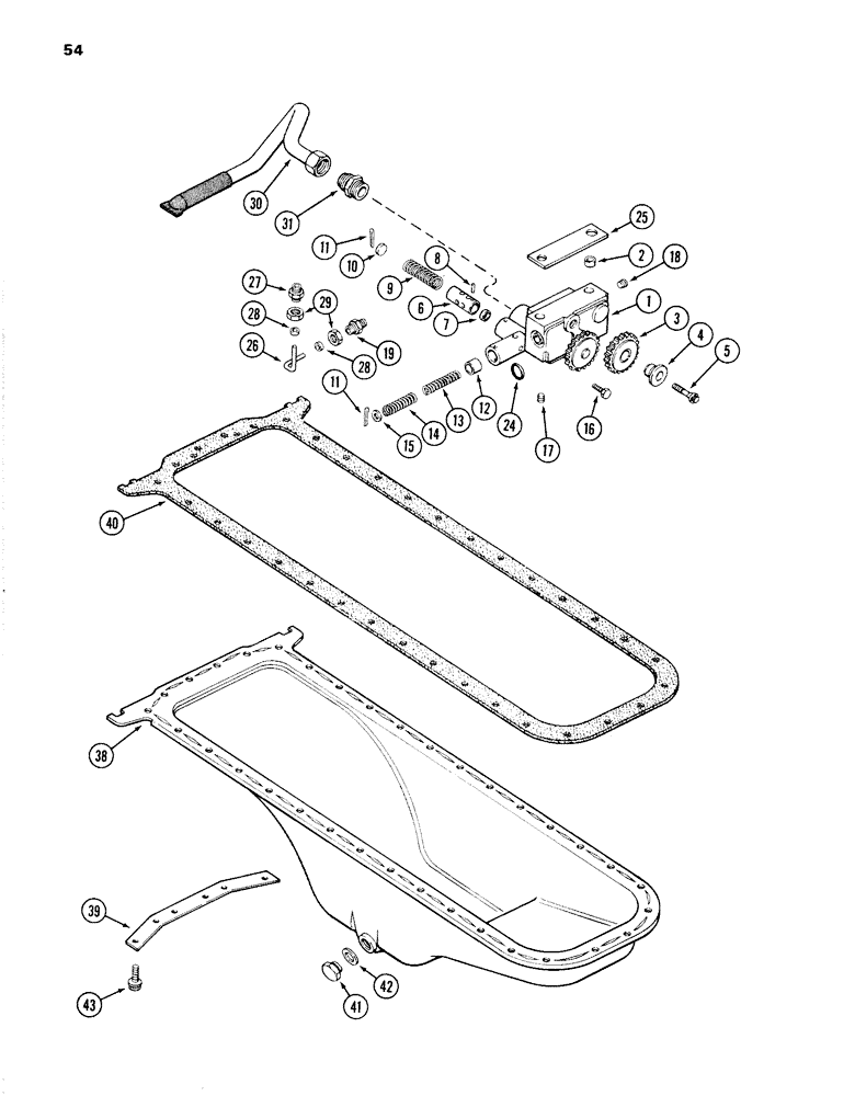 Схема запчастей Case 1280 - (054) - OIL PUMP, 504BDT DIESEL ENGINE (01) - ENGINE