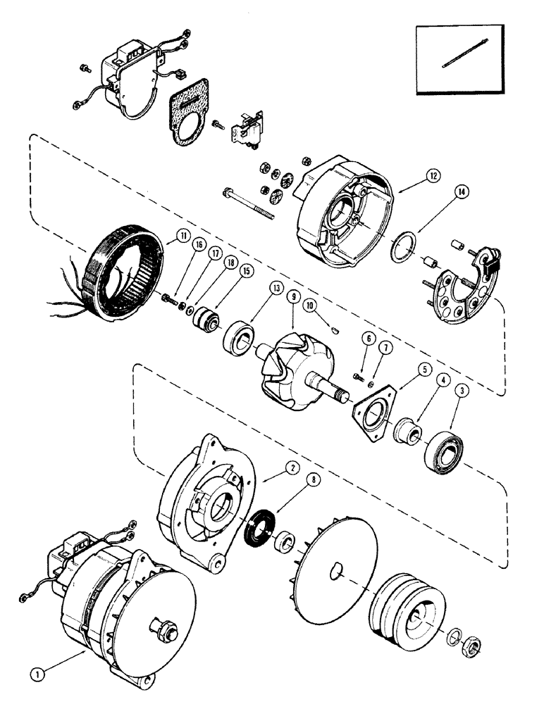 Схема запчастей Case 50 - (4-072) - ALTERNATOR (04) - ELECTRICAL SYSTEMS