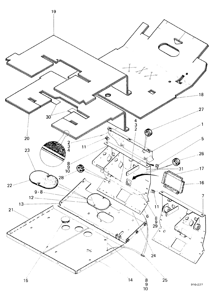 Схема запчастей Case 580F - (294) - FLOOR PLATES (90) - PLATFORM, CAB, BODYWORK AND DECALS