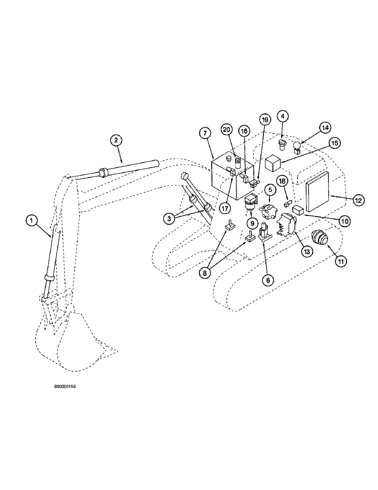 Схема запчастей Case 9010 - (1-10) - PICTORIAL INDEX, BASIC HYDRAULIC COMPONENTS (00) - PICTORIAL INDEX