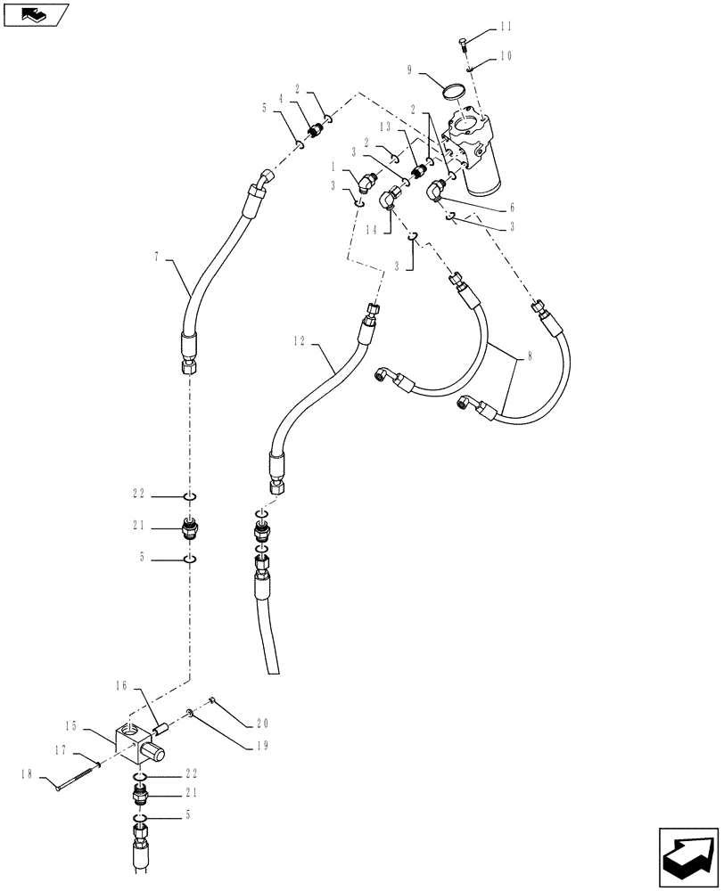 Схема запчастей Case 721F - (41.200.01) - STEERING - ORBITROL INSTALLATION (41) - STEERING